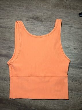 Lululemon Peach Ribbed Longline Sports Bra Tank fits like a small